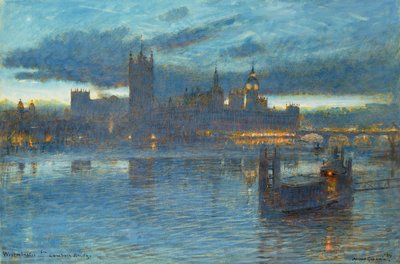 Westminster from Lambeth Bridge by Albert Goodwin